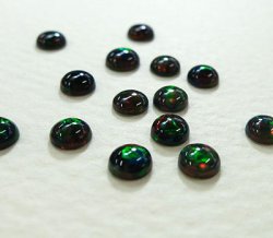 画像1: ラウンド（円形）オパール（3mm）ブラック