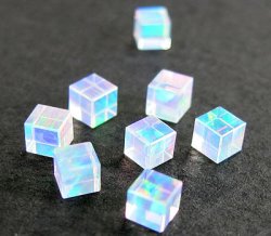 画像1: キューブ（サイコロ型）オパール（3mm）レインボー