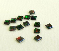 画像1: 四角形（平面型）オパール（3mm）ブラック