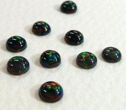 画像1: ラウンド（円形）オパール（4mm）ブラック