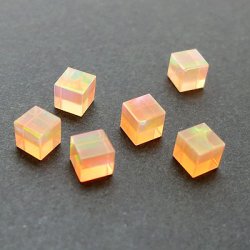 画像1: キューブ（サイコロ型）オパール（4mm）オレンジ