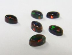 画像1: 楕円型オパール（3×5mm）ブラック