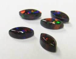 画像1: マーキス型オパール（3×6mm）ブラック