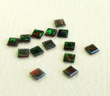 画像: 四角形（平面型）オパール（3mm）ブラック