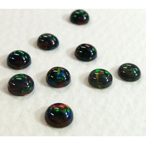 画像: ラウンド（円形）オパール（4mm）ブラック