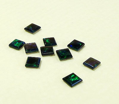 画像1: 四角形（平面型）オパール（3mm）グリーン